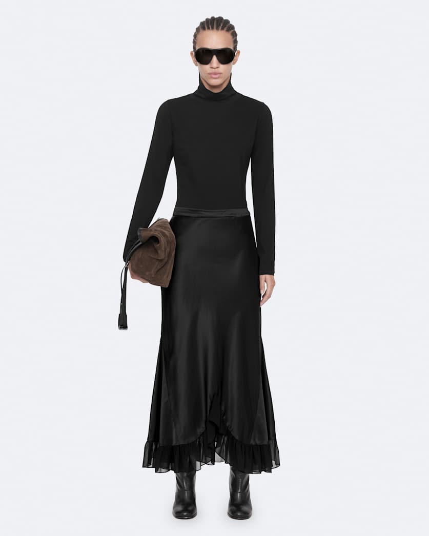 Silk-viscose skirt