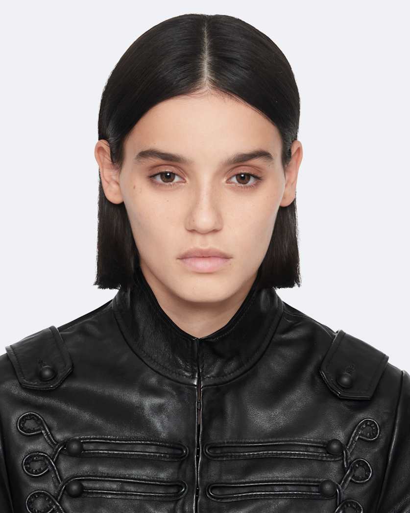 Rummy Cropped Leather Jacket