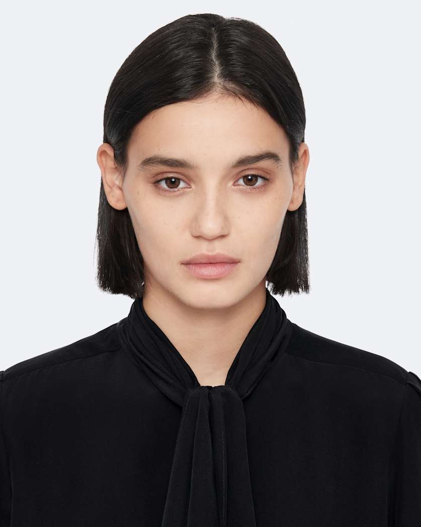 Bow-detail silk shirt