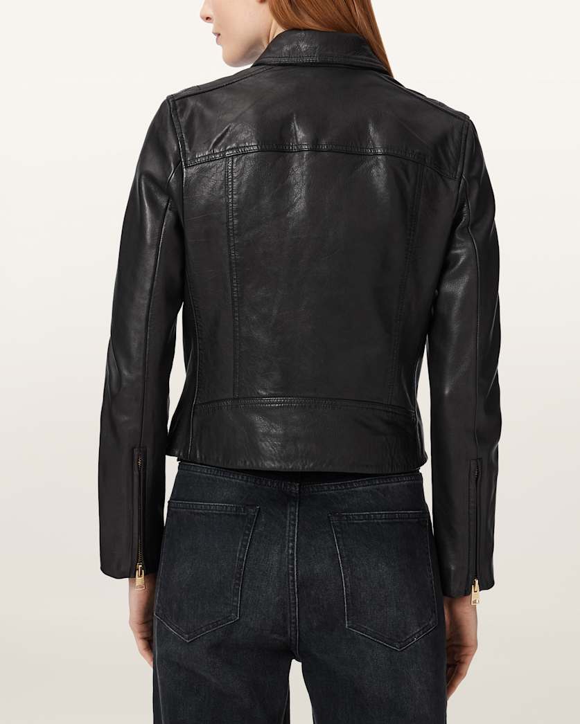 Dalby Slim Fit Leather Biker Jacket
