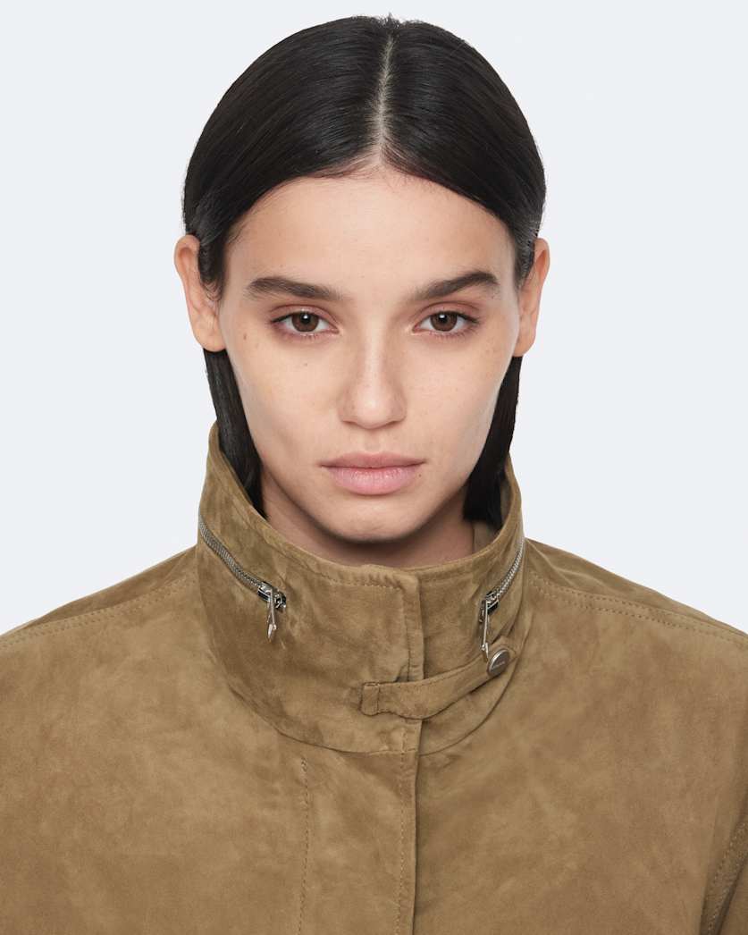 Clay Cropped Suede Jacket