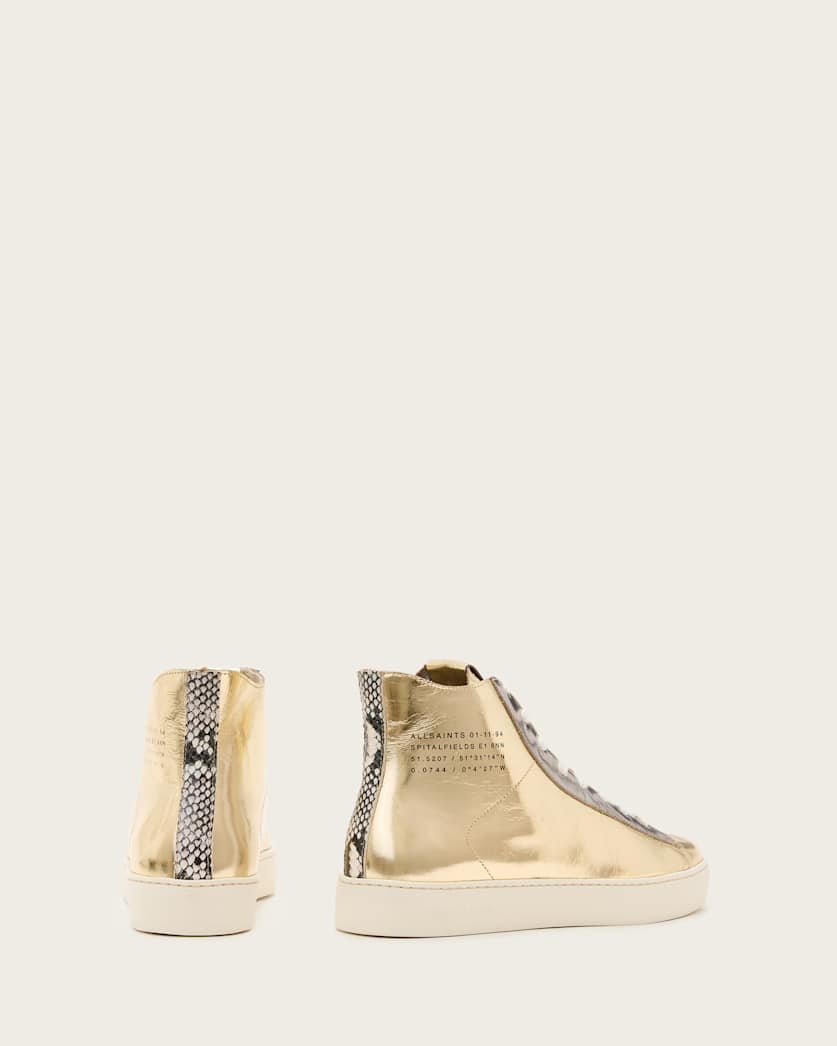 Tana Metallic Leather High Top Trainers