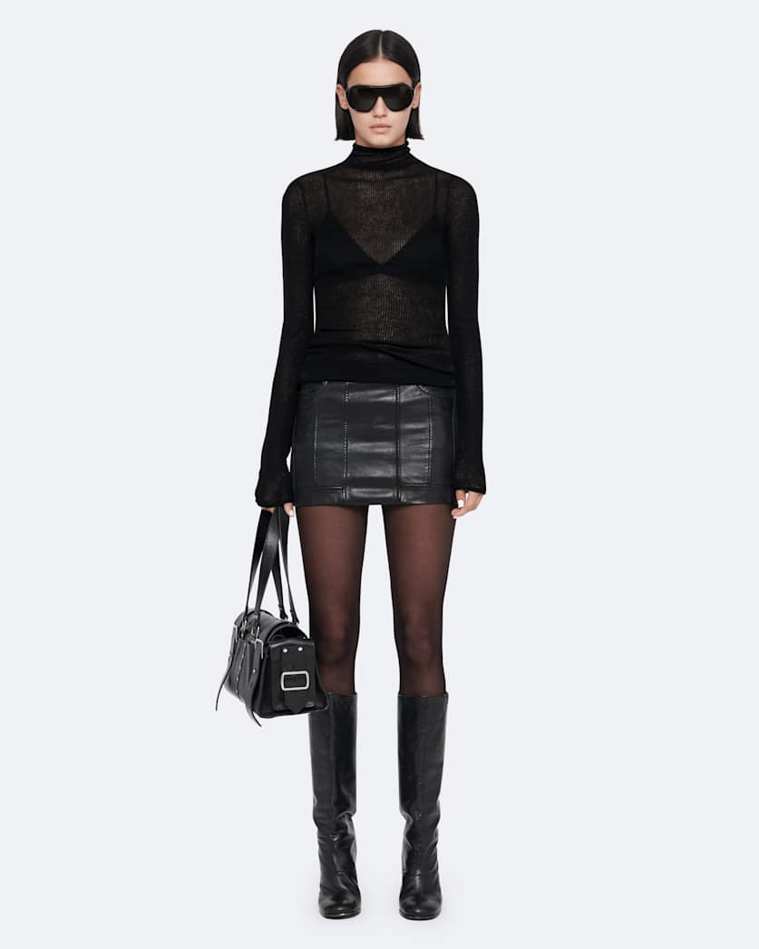 Endry leather mini skirt