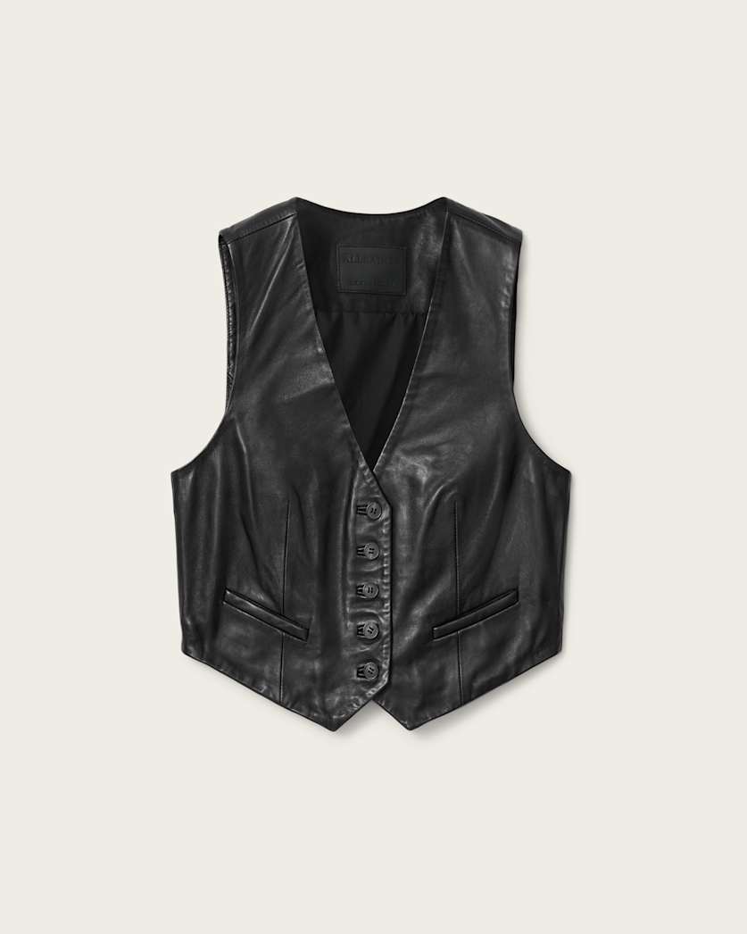 Arla Lea Leather Waistcoat