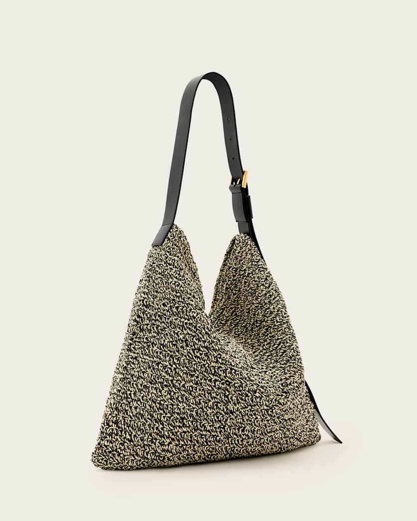 Asha Woven Straw Hobo Shoulder Bag