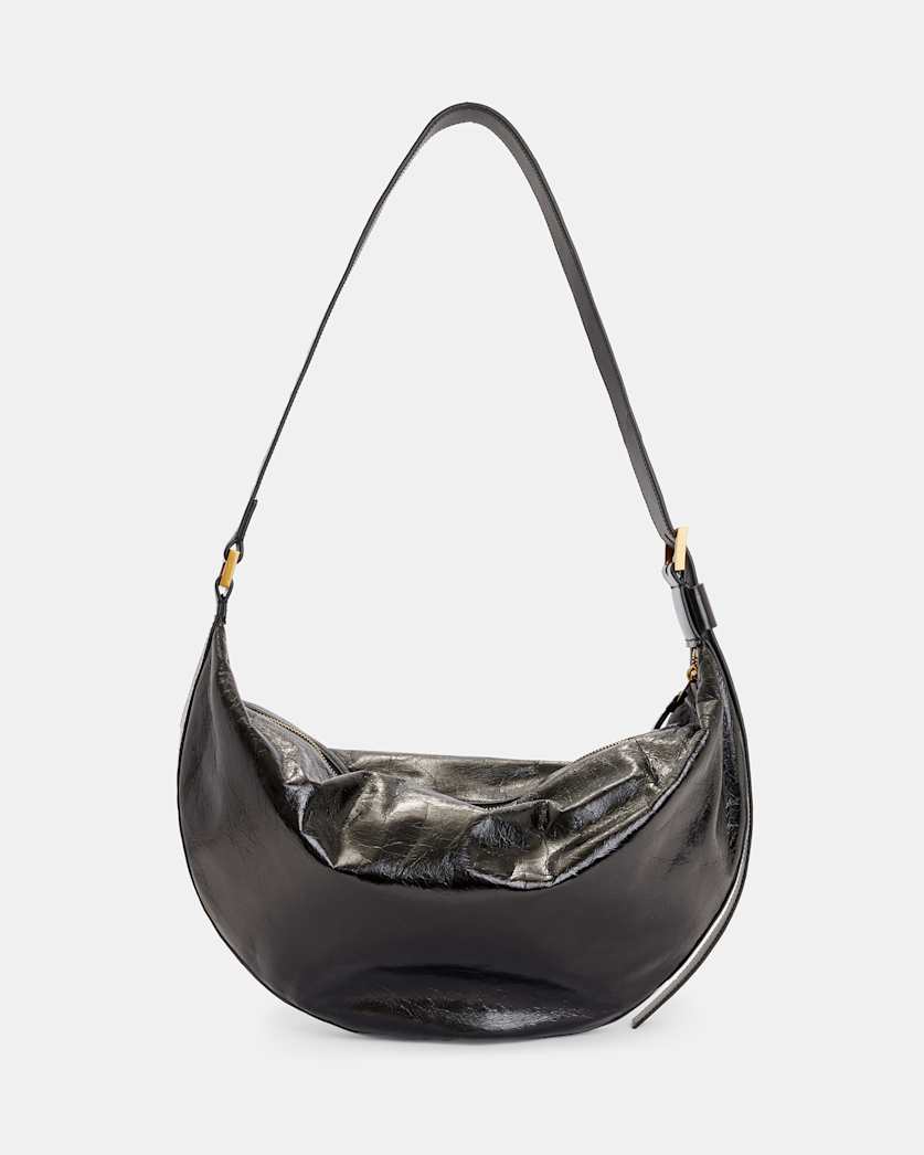 Half Moon Leather Shoulder Bag