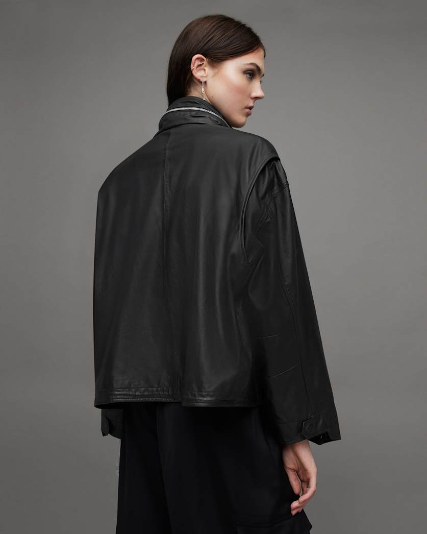 Clay Oversized Leather Jacket