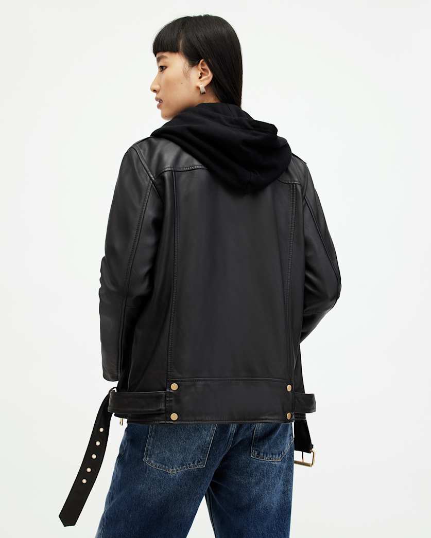Billie Leather Oversized Biker Jacket