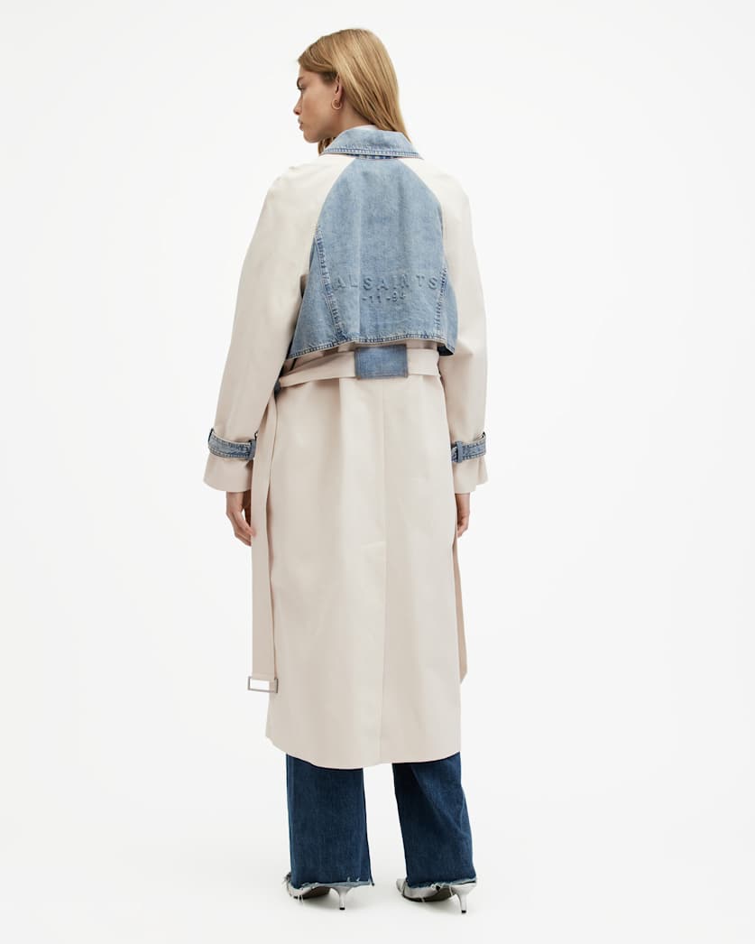Dayly Denim Panelled Relaxed Trench Coat