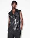 Billie Relaxed Fit Leather Biker Gilet