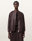 Sofi Drawstring Leather Bomber Jacket