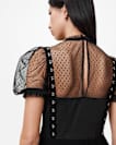 Ryla Polka Dot Mesh Maxi Dress