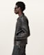 Alkan Zip Up Two Tone Leather Jacket
