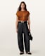 Mira Cropped Satin Drawcord T-Shirt