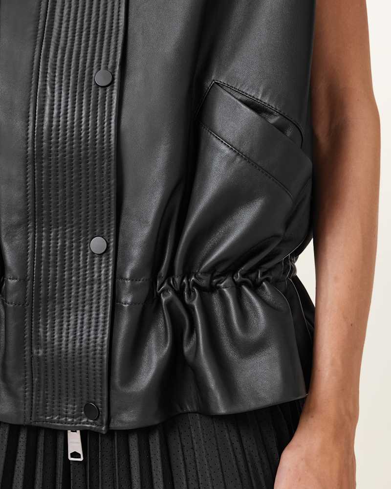 Sofi Relaxed Fit Leather Gilet