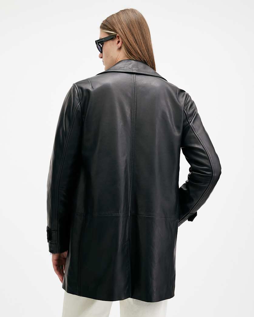 Kessler Double Breasted Leather Coat