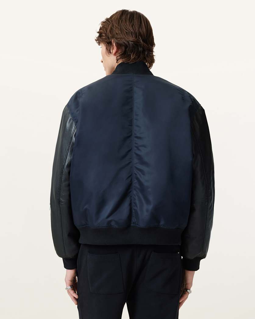Myler Leather Sleeve Bomber