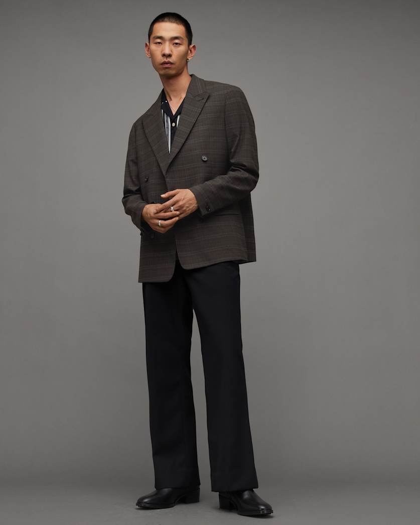 Spica Checked Double Breasted Blazer