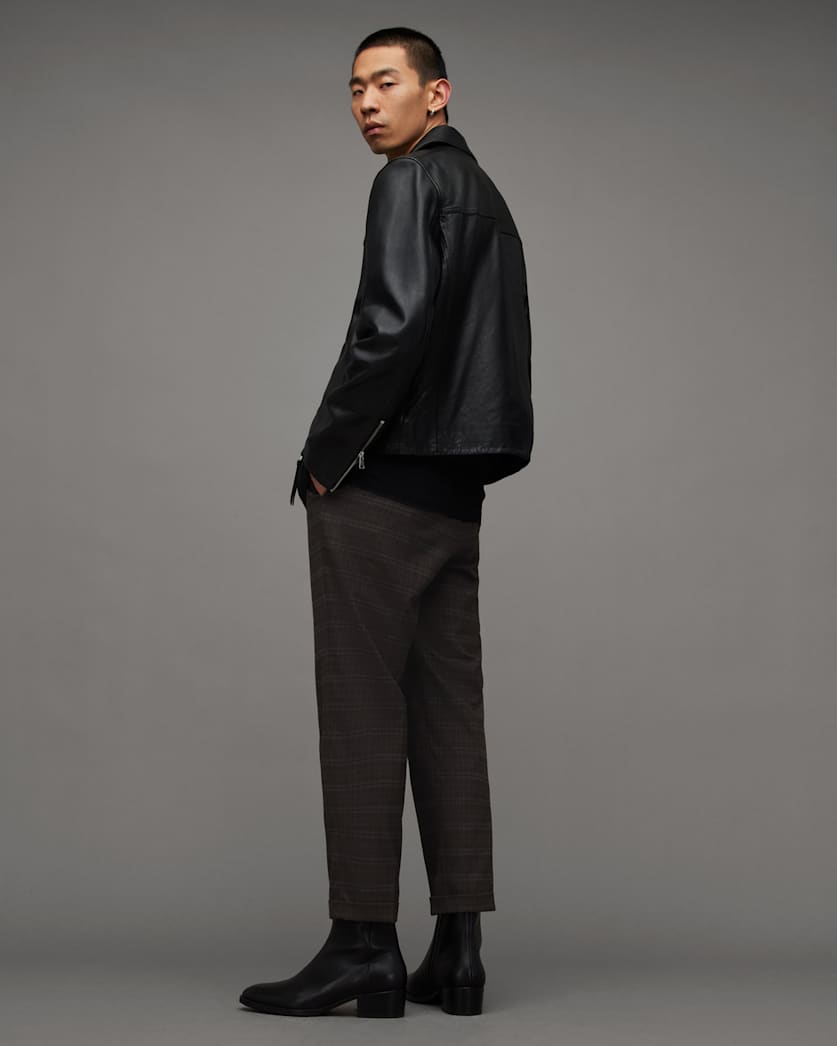 Spica Checked Wide Tapered Fit Trousers