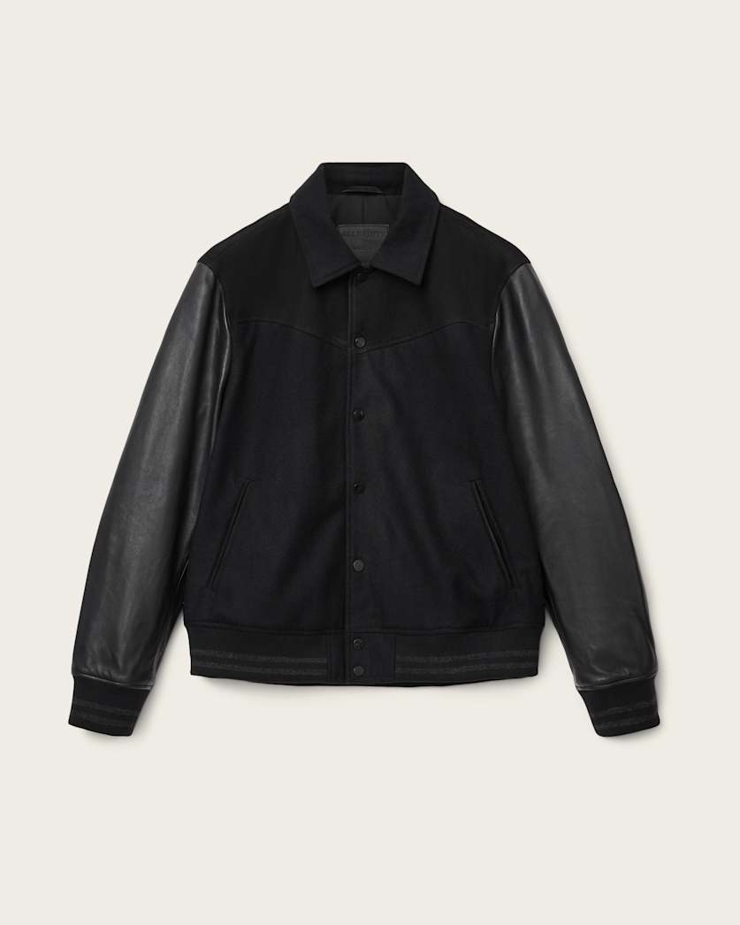 Endleton Contrast Leather Bomber Jacket