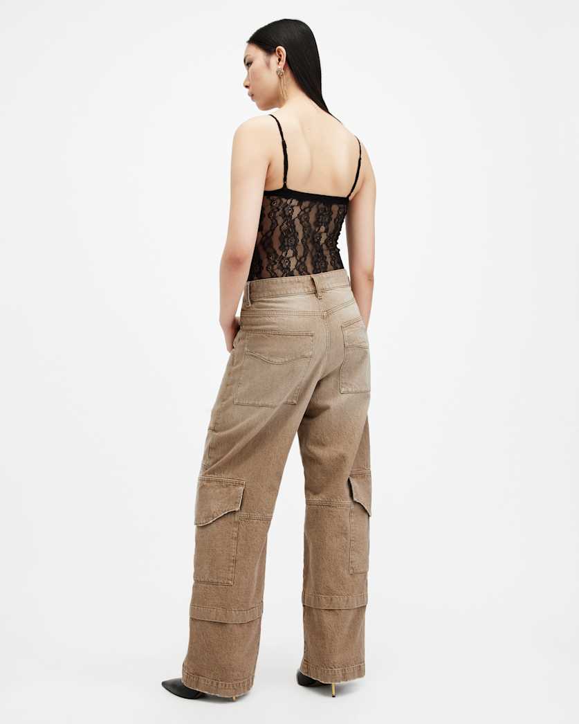 Archie Wide Leg Denim Cargo Jeans