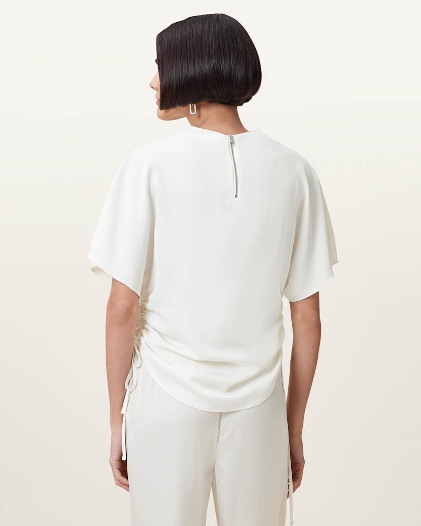 Leslie Satin Short Sleeve Top