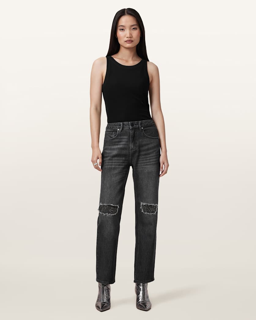 Ida Cropped Straight Denim Jeans