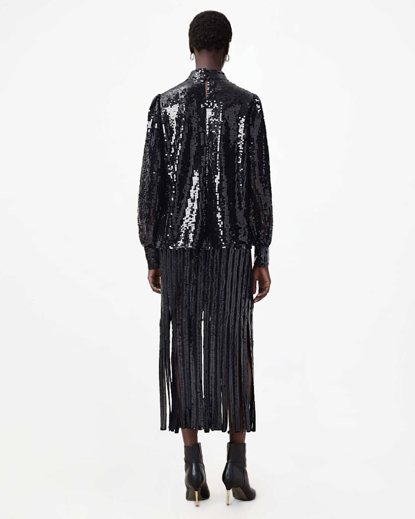 Francesca Embellished Fringe Midi Skirt