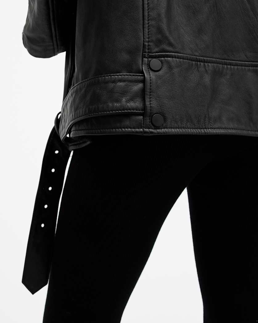 Billie Embellished Leather Biker Jacket