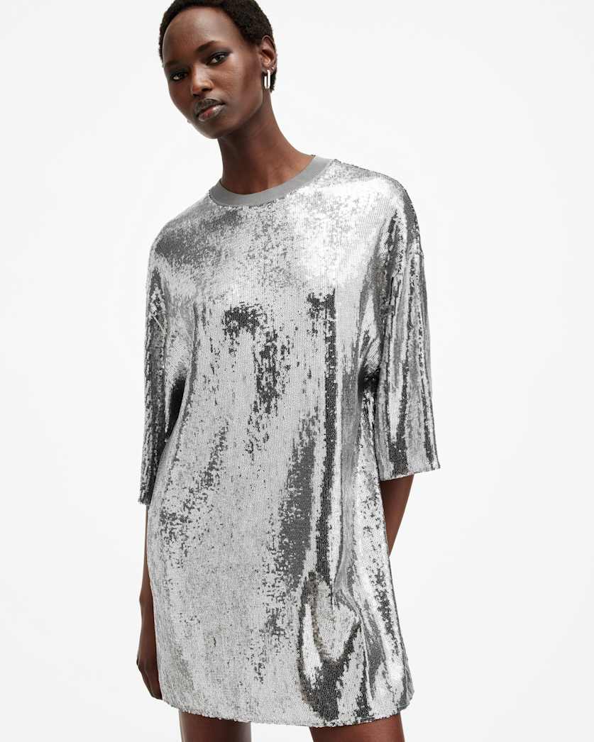 Opal Sequin T-Shirt Mini Logo Dress