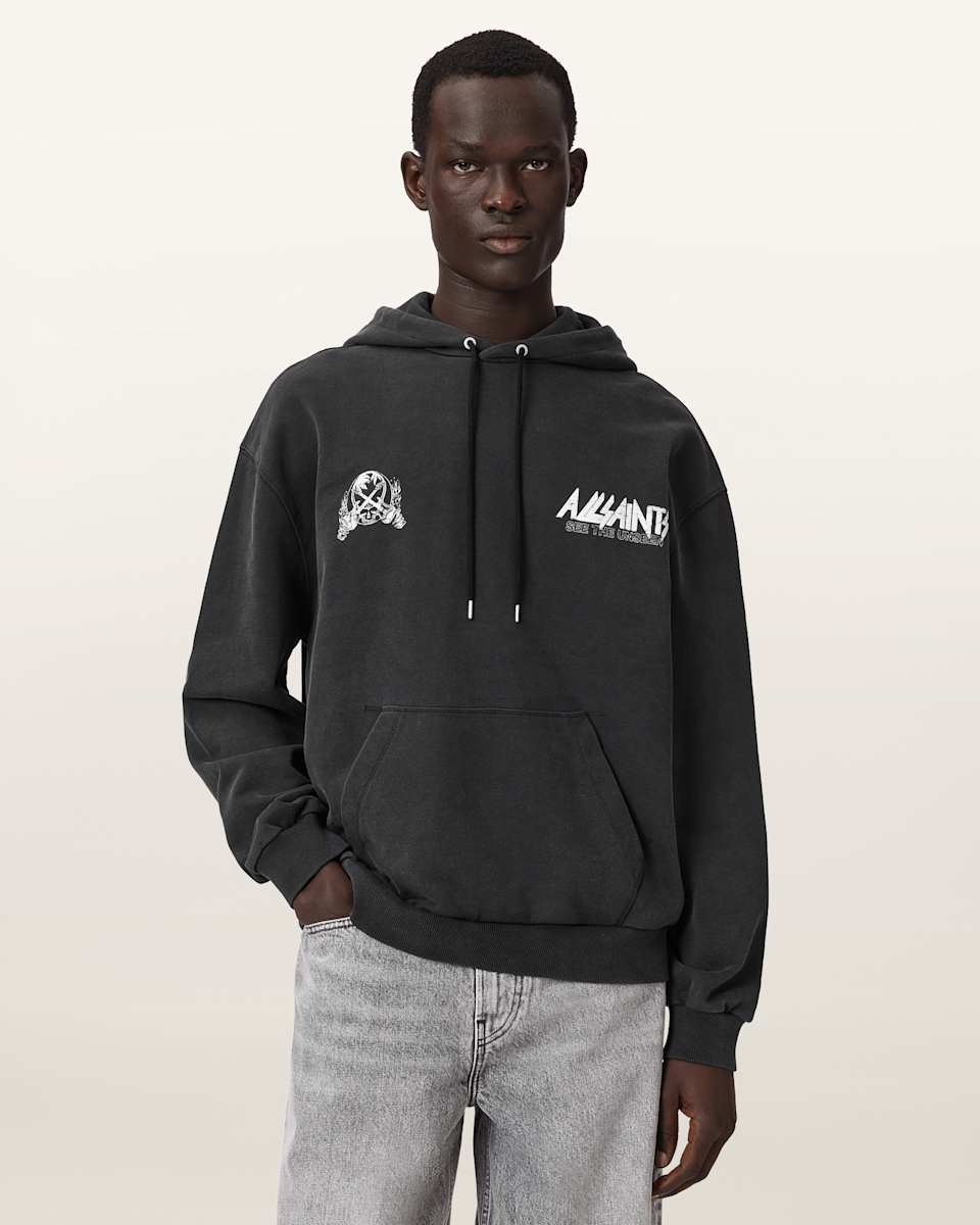 AllSaints Chromium Long Sleeve Graphic Hoodie