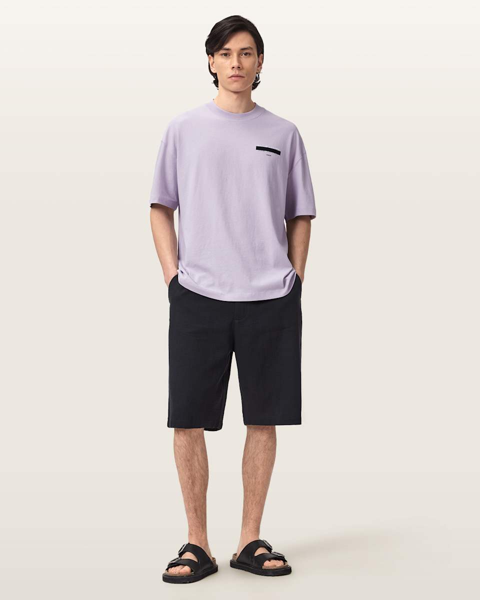 AllSaints Redact Oversized Embroidered Logo T-Shirt