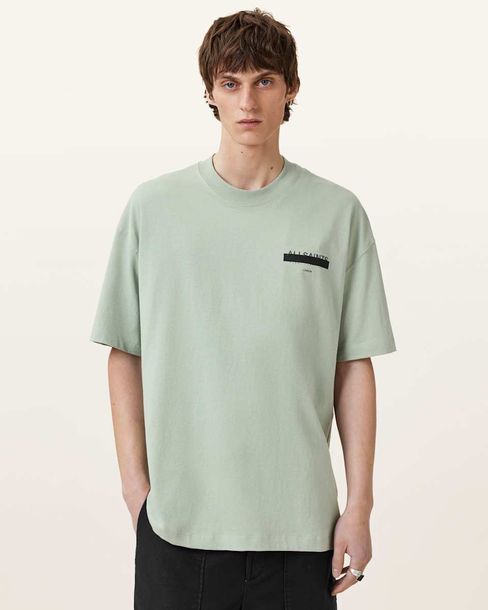 AllSaints Redact Oversized Embroidered Logo T-Shirt