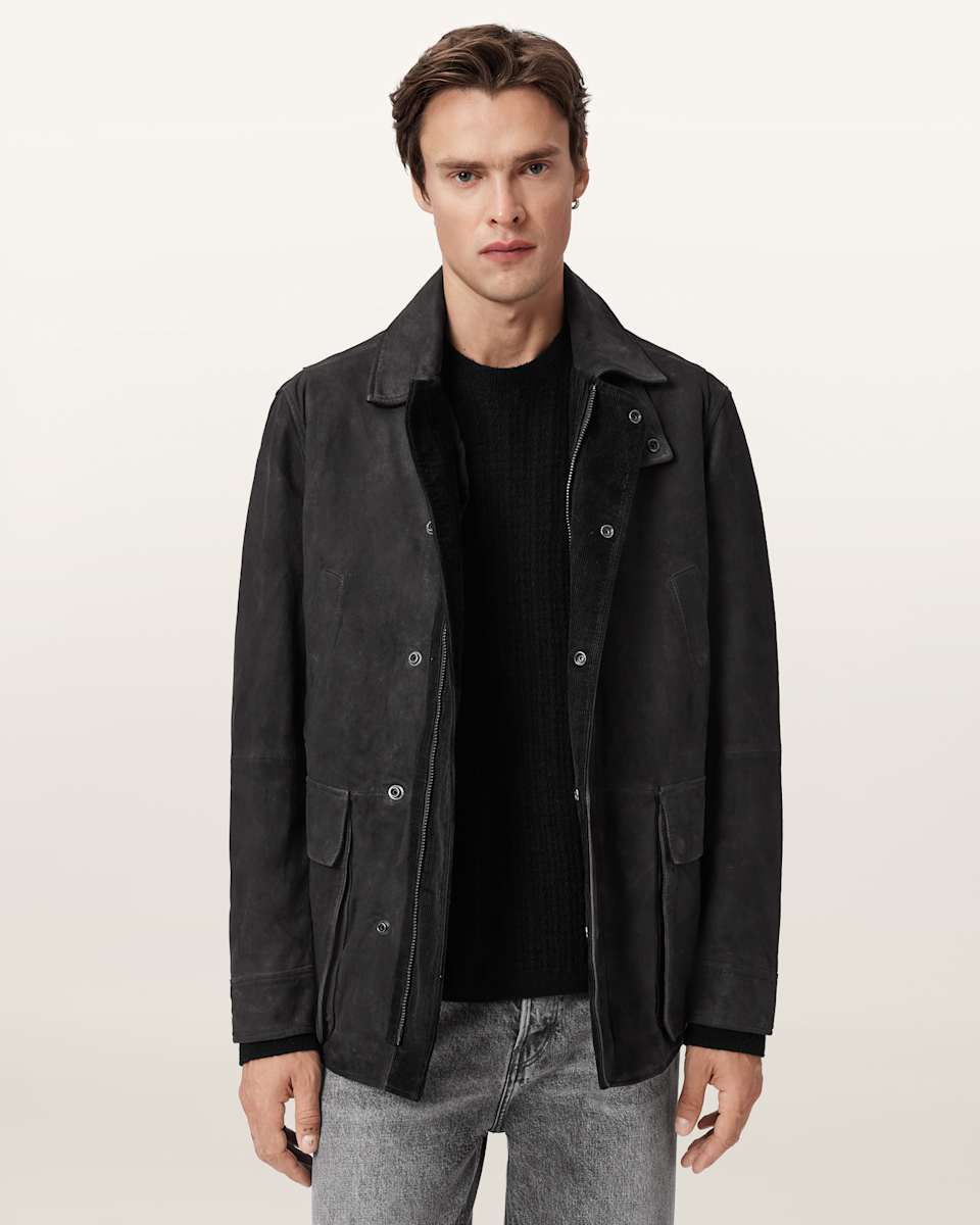 AllSaints Bolton Waxed Suede Coat