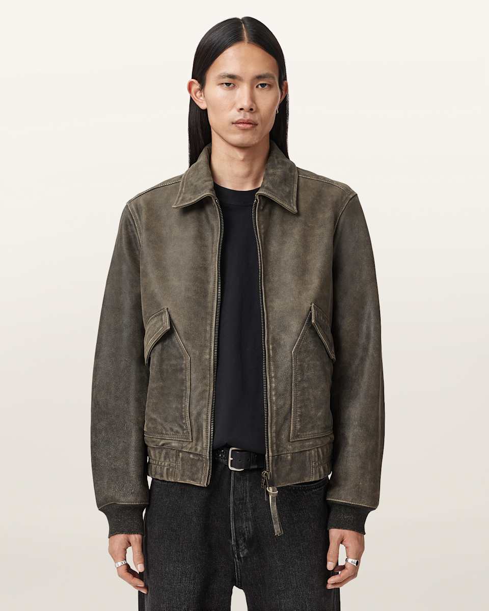 AllSaints Marland Aviator Leather Jacket