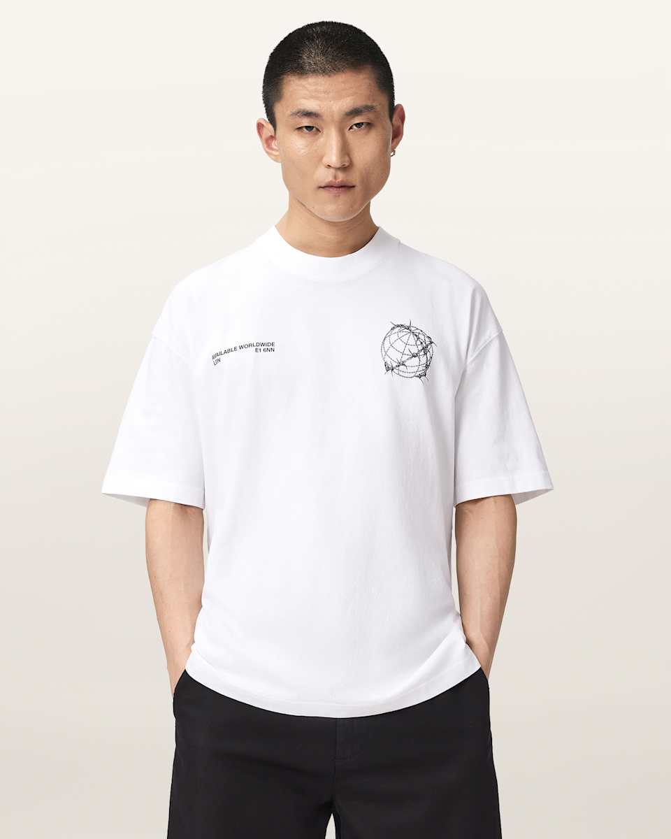 AllSaints Caller Oversized Short Sleeve Graphic T-Shirt