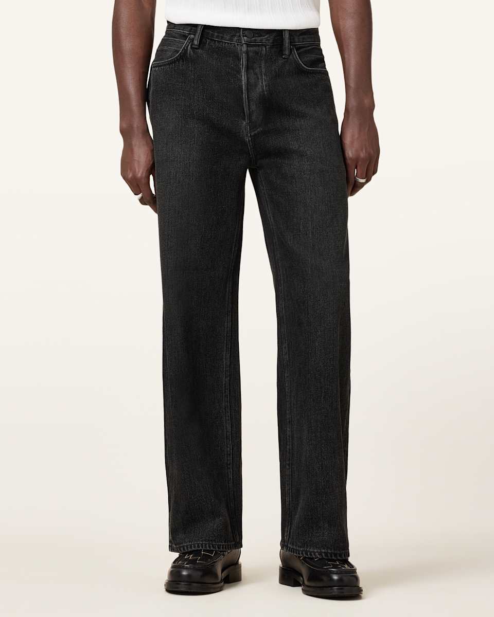 AllSaints Lenny Loose Fit Wide Leg Denim Jeans
