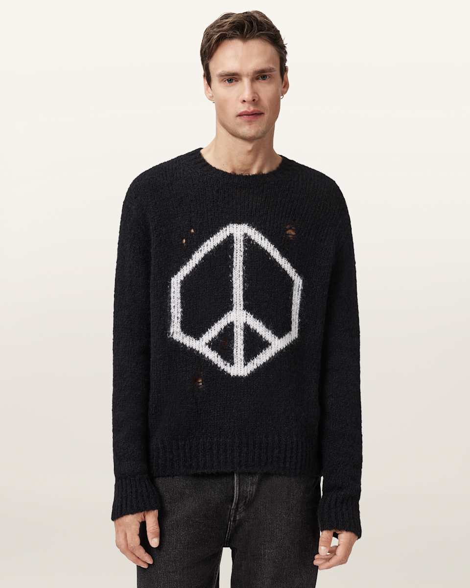 AllSaints Message Oversized Wool Sweater