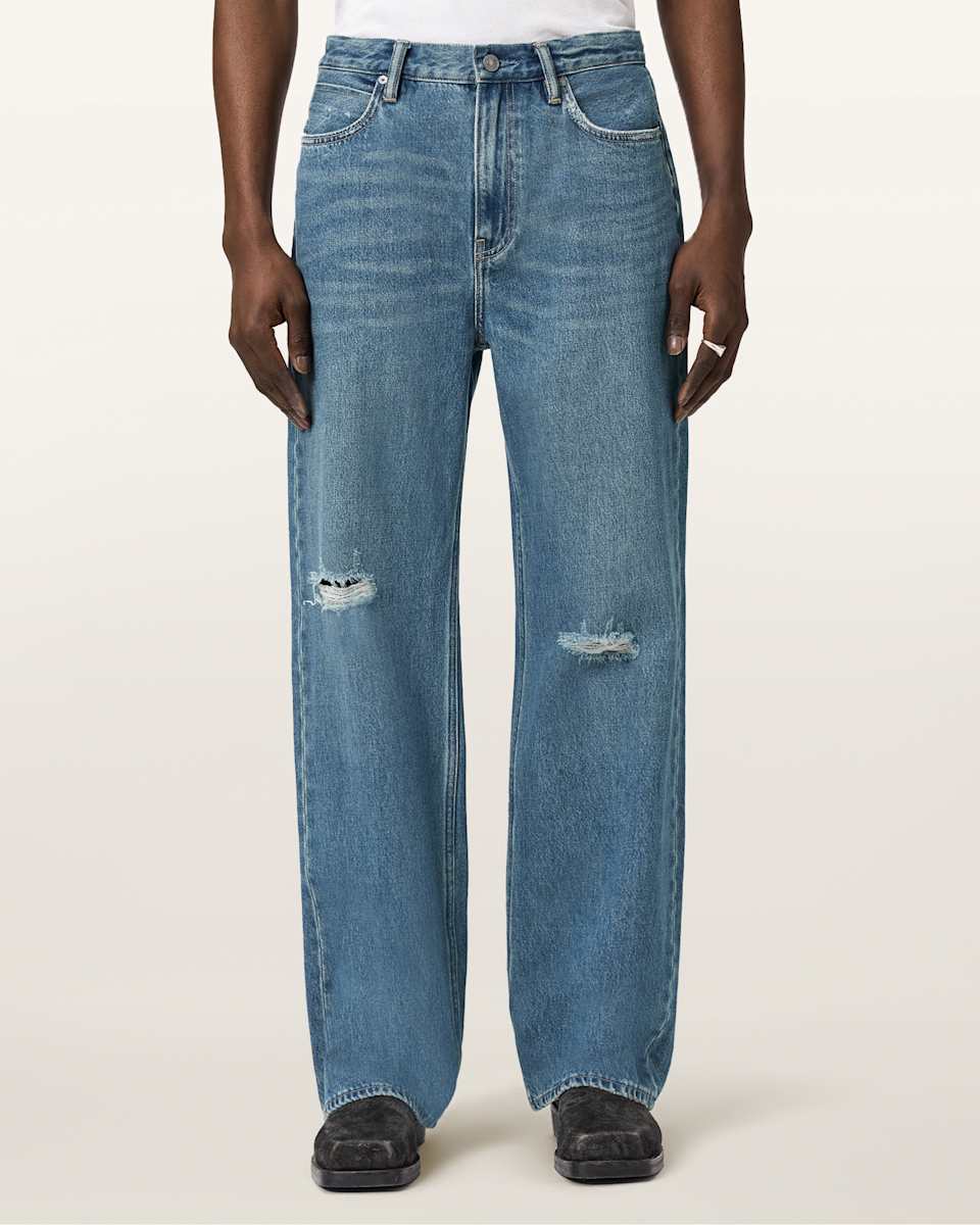 AllSaints Lenny Loose Fit Wide Leg Denim Jeans