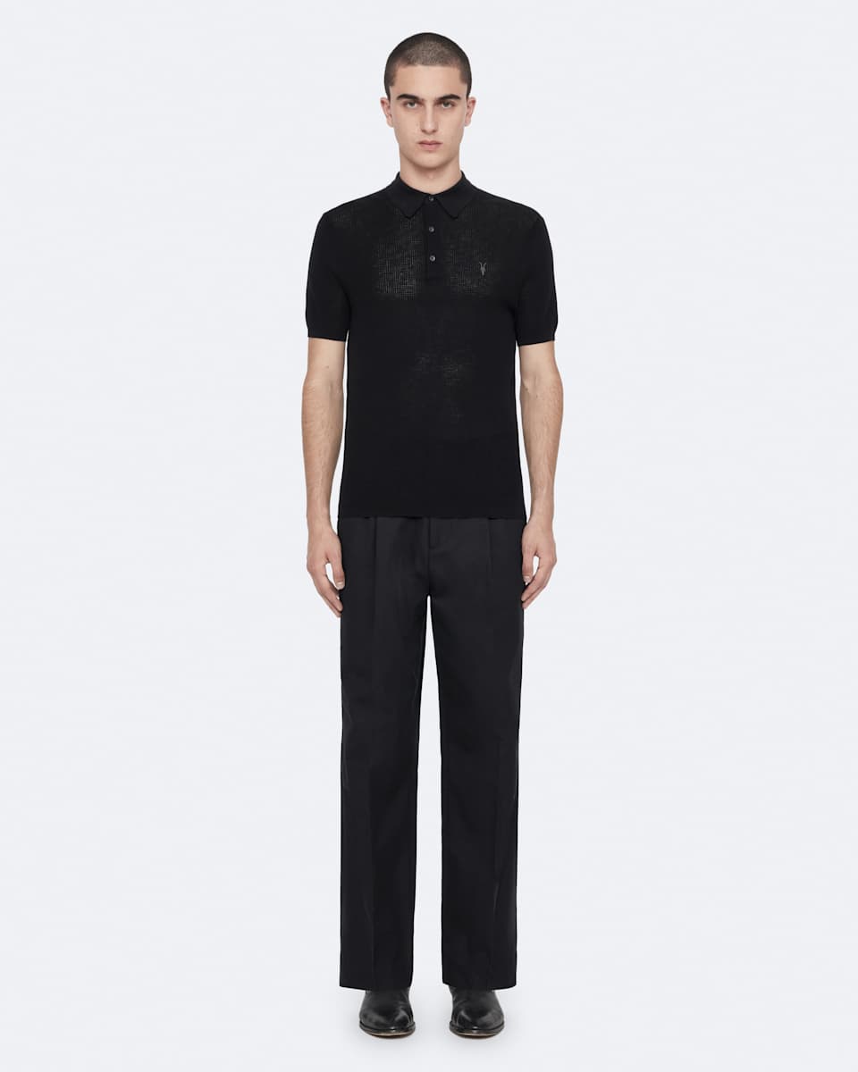 AllSaints Aubrey Short-Sleeve Ramskull Polo