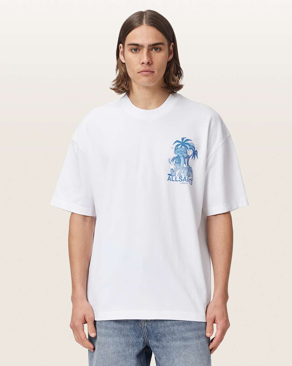 AllSaints Bulldog Oversized Short Sleeve Graphic T-Shirt