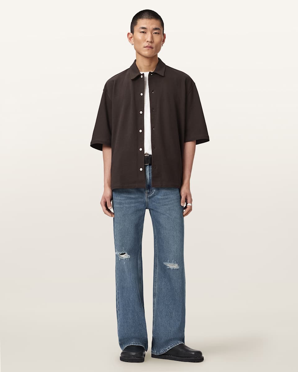 AllSaints Stallone Oversized Short Sleeve Shirt