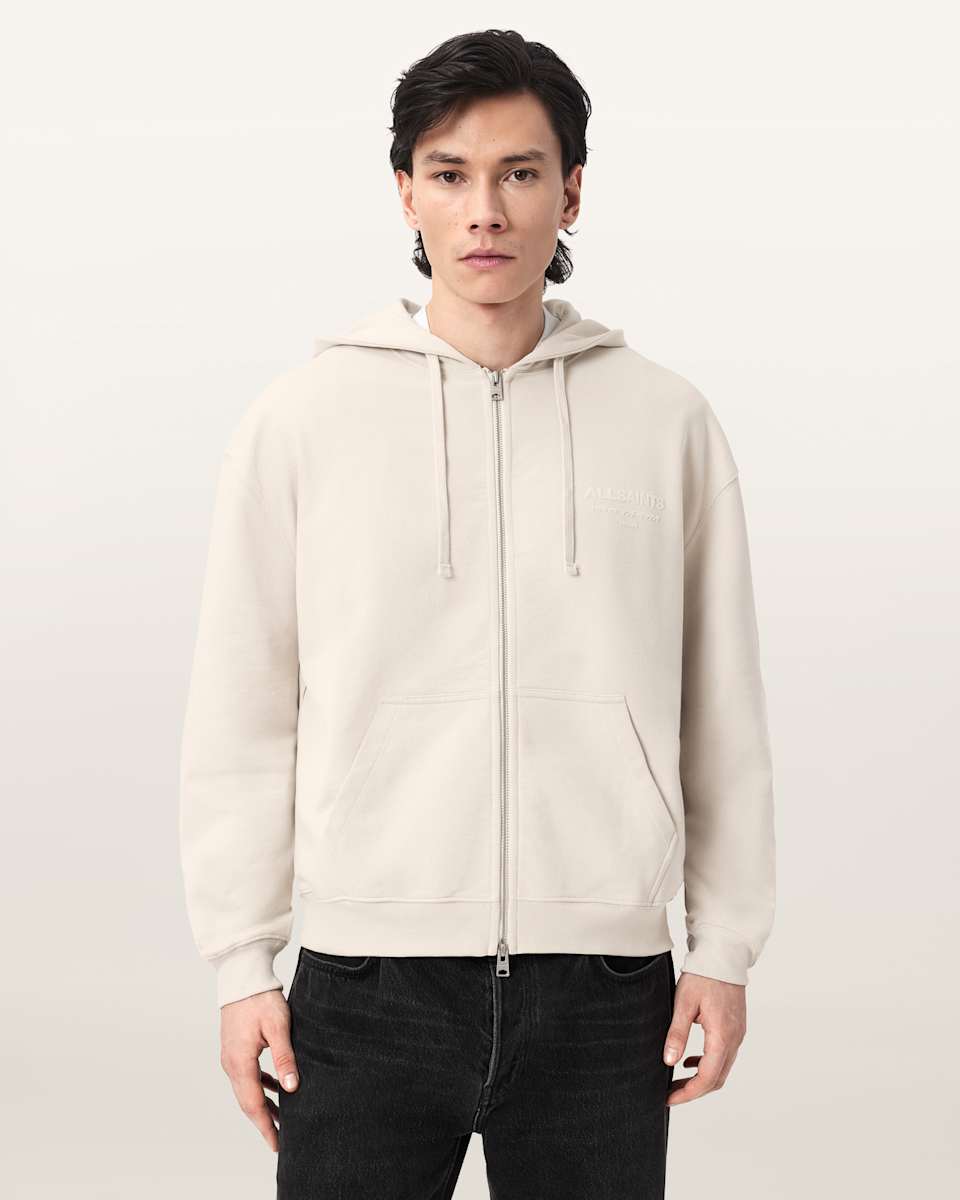 AllSaints Xander Boxy Zip Up Hoodie