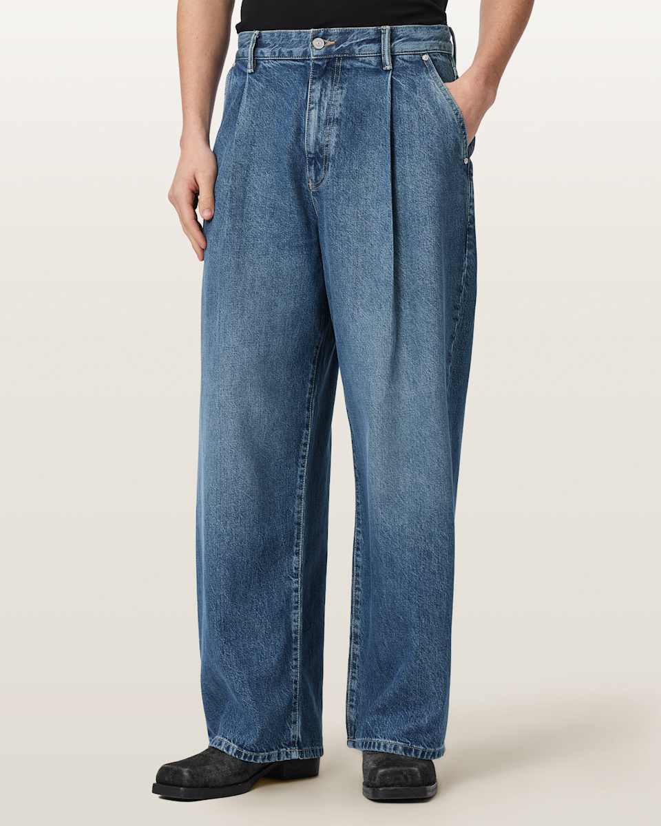 AllSaints Daze Pleated Wide Leg Jeans