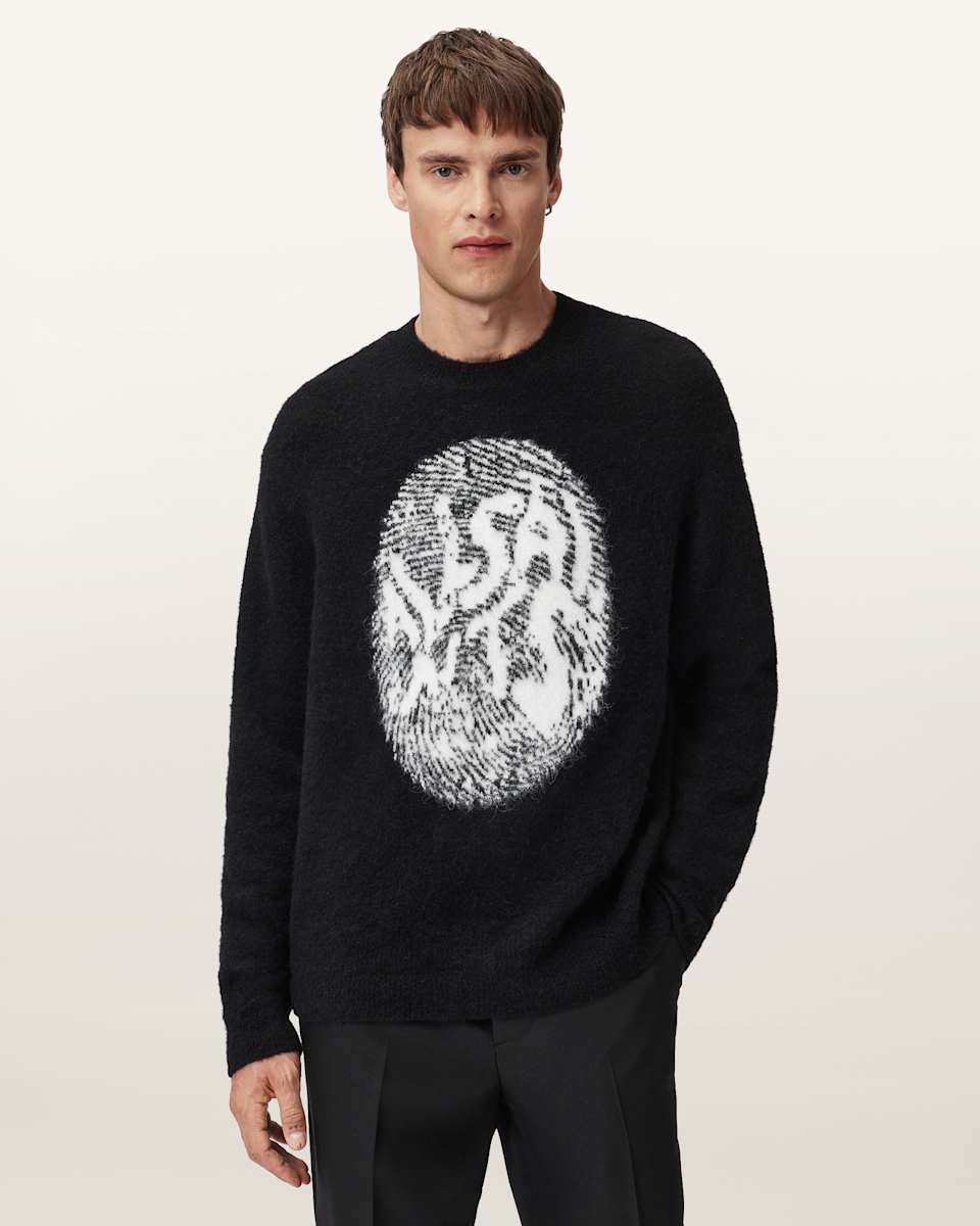 AllSaints Ridges Oversized Graphic Sweater