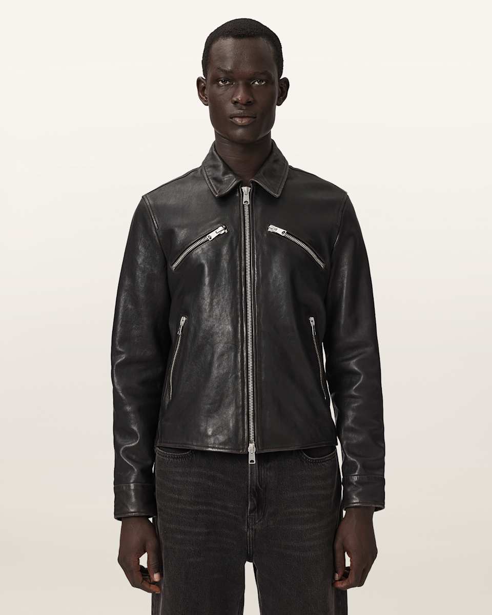 AllSaints Verdi Fitted Leather Jacket