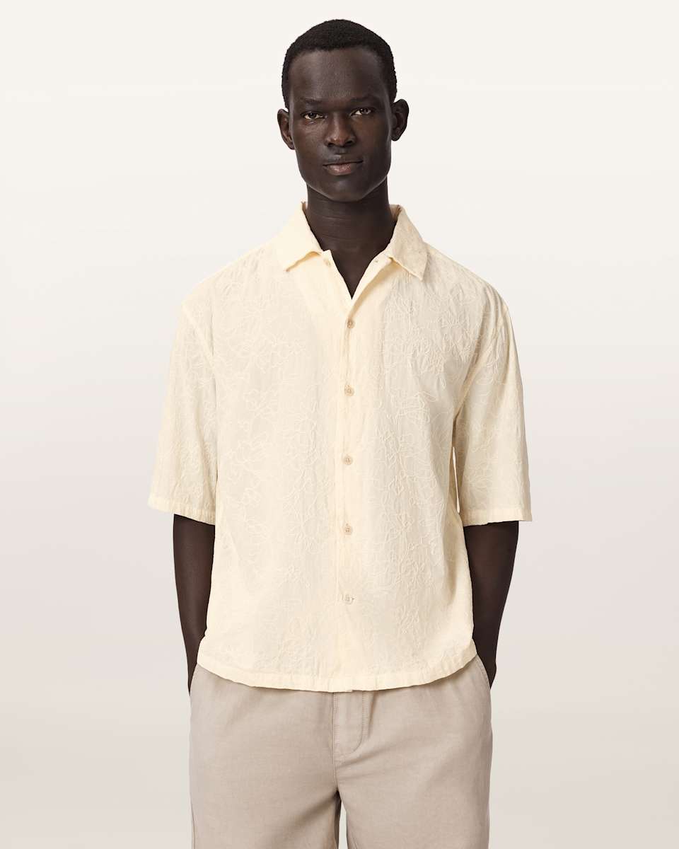 AllSaints Cenizo Short Sleeve Relaxed Cotton Shirt