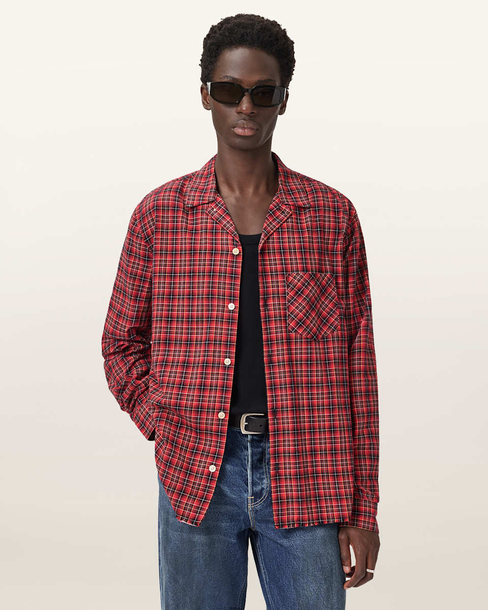 AllSaints Felix Check Long Sleeve Shirt