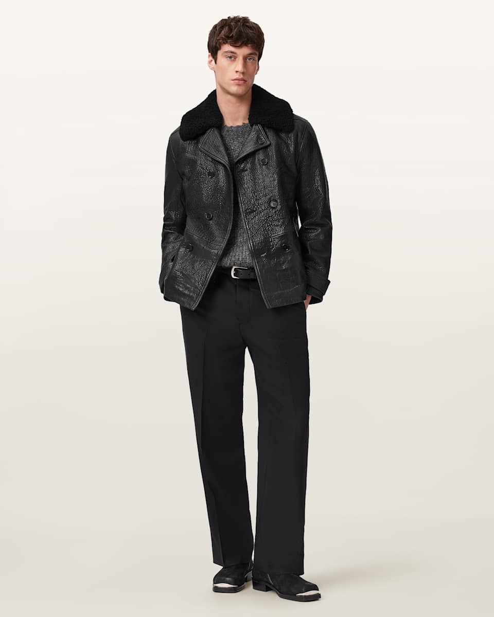 AllSaints Hamlet Leather Coat