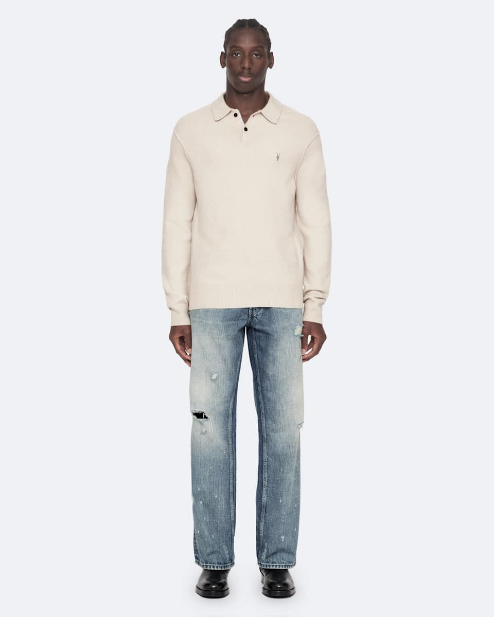 Statten Long Sleeve Ramskull Polo Sweater